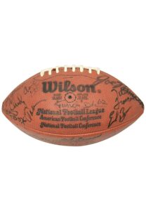 Multi-Signed Football By NFL & MLB HOFers & Stars Including Namath, Theismann, El Roy Face & Many More