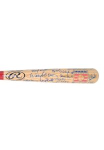 Multi-Signed National Baseball Hall of Fame Bat with 40+ Hall of Famers