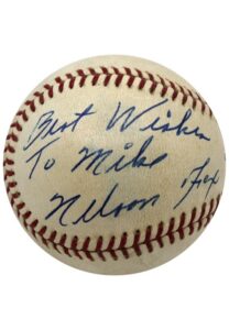 Nellie Fox Single-Signed & Inscribed ONL Baseball