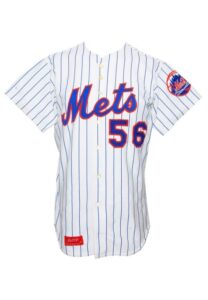 New York Mets Game-Used Jerseys – 1973 #56 Spring Training Home with Pants, 1985 Kelvin Chapman Road Pants & 1980s #11 Road