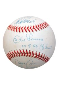 New York Yankees Perfect Game Battery Limited Edition Signed Baseball with Yogi Berra, Don Larsen, Jorge Posada, David Cone, David Wells & Joe Girardi