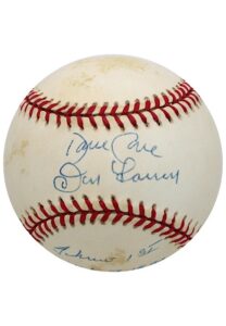 New York Yankees Perfect Game Pitchers Dual-Signed & Inscribed Baseball – Larsen & Cone