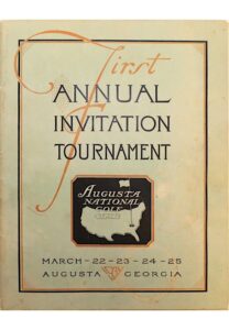 Newly Discovered 1934 First Annual “The Masters” Invitational Tournament Program