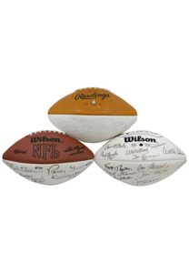 NFL Hall Of Famers & Stars Multi-Signed White Panel Footballs