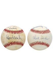 “No Hit Brothers” & “1950 NL Pennant Winning HR” Dual-Signed Baseballs