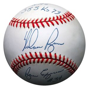 Nolan Ryan Autographed Stat Baseball