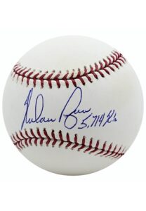 Nolan Ryan Single-Signed & Inscribed OML Baseball