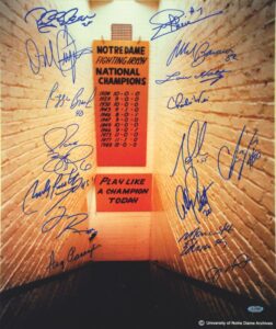 Notre Dame Greats Multi-Signed Tunnel Photo