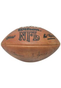 Official Wilson NFL Football Autographed By HOF’ers Lance Alworth, Ron Mix, Decon Jones & Merlin Olsen