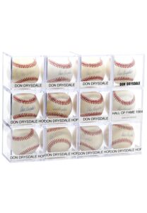 One Dozen Don Drysdale Single-Signed Baseballs