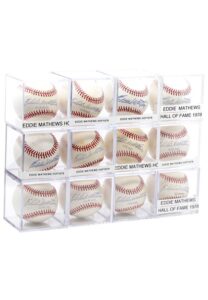 One Dozen Eddie Mathews Single-Signed Baseballs