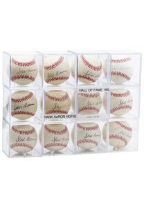 One Dozen Hank Aaron Single-Signed Baseballs