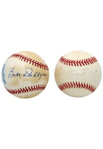 “Only Player to Replace Lou Gehrig” & “Last MLB Pitcher To Strike Out Babe Ruth” Single-Signed Baseballs