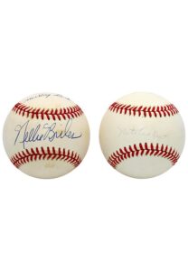 “Only Players To Hit 5 HR’s In Doubleheader” & “Pitchers With Only Career HR In World Series” Dual-Signed Baseballs