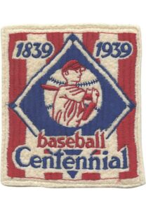 Original 1939 Baseball Centennial Uniform Patch