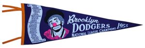 Original 1955 Brooklyn Dodgers National League Champions Pennant