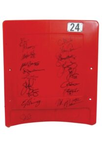 Original Giants Stadium Seatback Signed by 17 Giants Legends