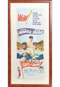 Original “Safe at Home!” Half Sheet Movie Poster Autographed By Mickey Mantle