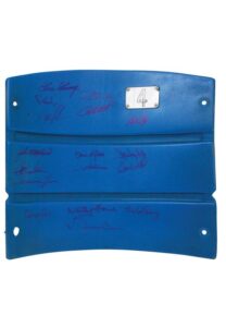 Original Yankee Stadium Seatback Signed by 17 Yankees Pitchers