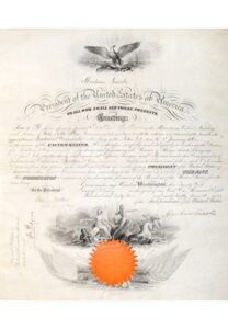 Outstanding Abraham Lincoln Signed 1863 Naval Commission Document