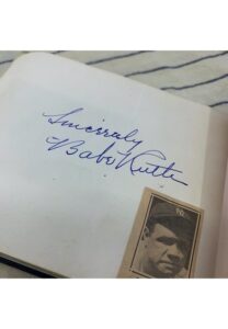 Outstanding Autograph Books Loaded With Hall Of Fame Signatures Including Ruth, Gehrig, Cobb, Wagner x2, Cy Young, Naismith & Many More