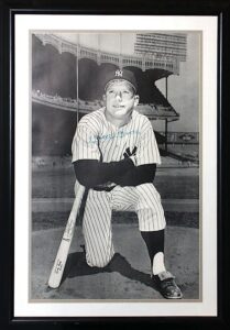 Oversized Framed Mickey Mantle NY Yankees Autographed Photo with Stadium Backdrop