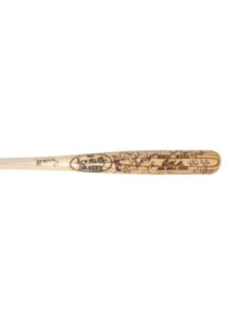 Pair of 1995 Orel Hershiser Cleveland Indians World Series Game-Issued Bats Autographed by the 1995 AL Champion Indians Team