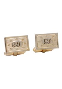 Pair of Elvis Presley Worn “EP” Monogrammed Cufflinks