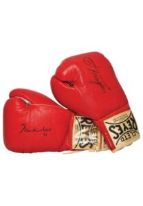 Pair Of Muhammad Ali & Joe Frazier Autographed Boxing Gloves