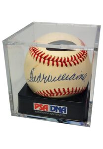 Pair Of Ted Williams Single-Signed OAL Baseballs