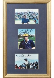 Payne Stewart, Tom Watson, & Phil Mickelson Autographed Framed Picture