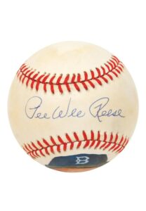 Pee-Wee Reese Single Signed Hand-Painted Baseball