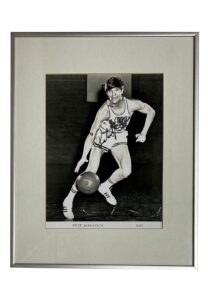 Pete Maravich LSU Tigers Signed Photo Display