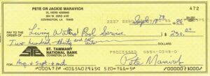 Pete Maravich Signed Check