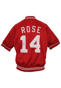 Pete Rose Cincinnati Reds Player-Worn & Autographed Batting Practice Top