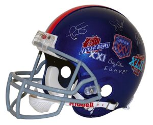 Phil Simms, Ottis Anderson And Eli Manning Triple Autographed Giants 3X SB Champs Full Size Helmet