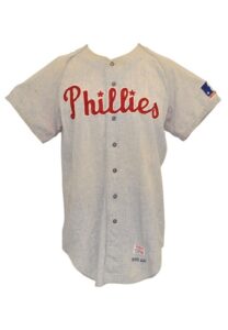 Philadelphia Phillies Game-Used Flannel Items — 1970 Mike Ryan Road Pants, 1970 Bayless Road Jersey & 1969 John Sullivan Road Jersey