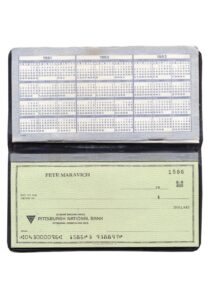 “Pistol” Pete Maravich Personal Checkbook with Deposit Record