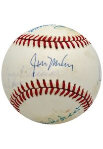 Pitchers With Two No-Hitters In One Season Multi-Signed Baseball – Ryan, Maloney, Trucks, Reynolds & Vander Meer