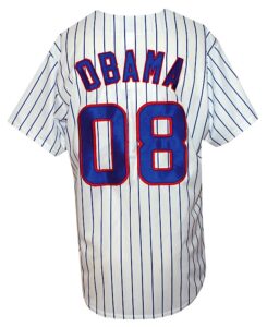 President Barack Obama Autographed Chicago Cubs “08” Home Jersey