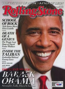 President Barack Obama Autographed Rolling Stone Magazine