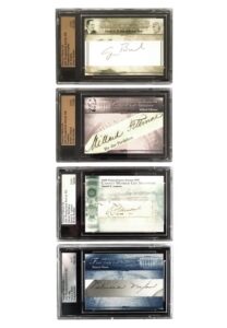 President Millard Fillmore, George H.W. Bush, Daniel Lamont & First Lady Patricia Nixon Autographed Cuts