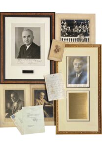 Presidential Grouping Of Signed Photos & Letters Including Wilson, Roosevelt, Truman, Garfield