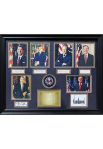 Presidential Signed Display – Trump, W. Bush, H.W. Bush, Ford, Nixon & Reagan