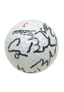 Presidents George H. Bush & George H.W. Bush with First Lady Barbara Bush Autographed Golf Ball