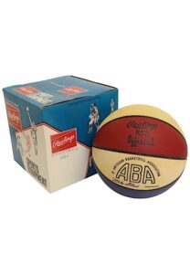 Pristine 1973-74 ABA Original Basketball New In Box With Rawlings Paperwork