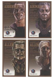 Pro Football Hall Of Fame Autographed Bronze Bust Collector Cards Set