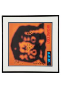 R.E.M. “Monster” Full Band Framed Autographed LP Jacket