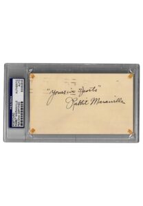 Rabbit Maranville Autographed & Inscribed Encapsulated Post Card