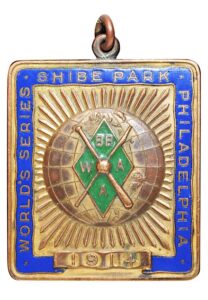 Rare 1914 World Series Baseball Writers Of America Shibe Park Philadelphia Athletics Press Pass Pendant